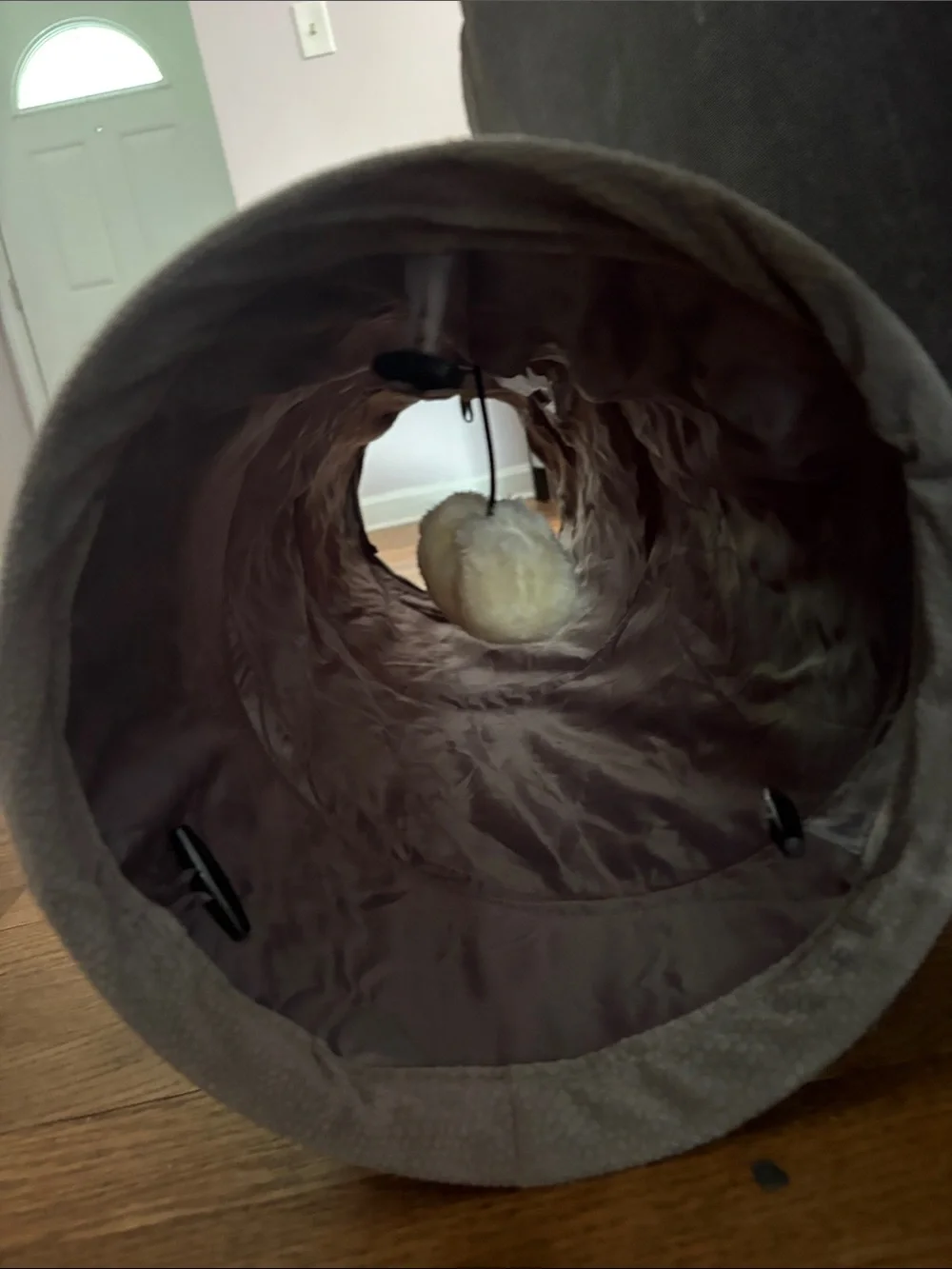 2 Gray Tunnel Cat Toys - Soft Play Tube for Pets